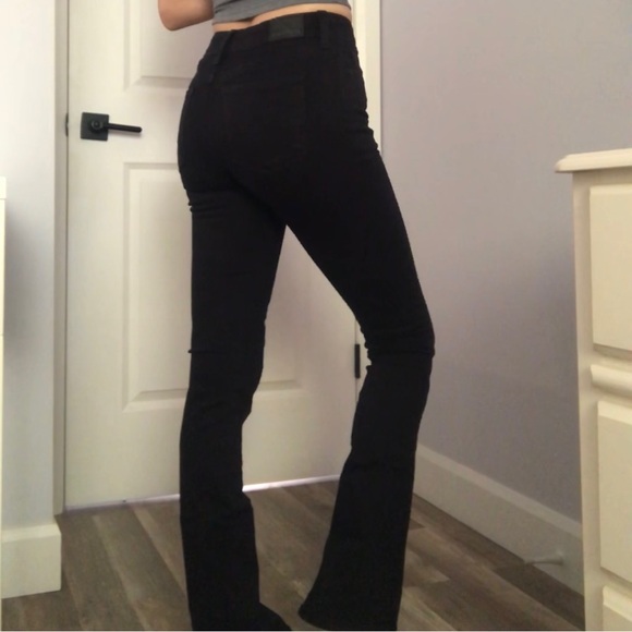 American Eagle skinny kick flare bootcut high waisted black jeans with seam - Picture 5 of 7
